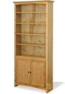 Alder Wood McKenzie Bookcase with Doors in Natural Finish 84"H