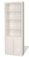 Solid Pine Wood Modern Style Bookcase 30" wide x 84" high in Linen White