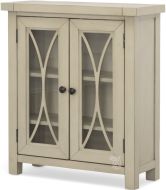 Solid Pine Tuscan Retreat Two Door Glass Door Bookcase in Rustic White