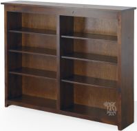 California Made Rustic Knotty Alder Wood 60"w x 48"h Bookcase in Coffee Finish