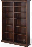 California Made Alder Wood Traditional Bookcase 48"w x 72"h in Mocha Finish