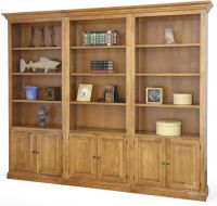 California Made Beech Wood Madison Style Bookcase Wall Unit with Doors
