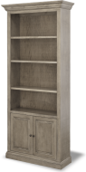California Made Maple Wood Madison Style Bookcase with Doors in Idaho Finish