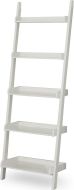Solid Parawood Wood Leaning Ladder Shelving in White Finish