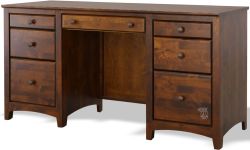 Solid Alder Wood Shaker Modular 7 Drawer Desk in Vintage Cherry Finish