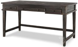 Solid Rustic Pine Wood Reed's Farm Writing Desk in Weathered Black Finish