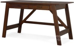 Solid Parawood Wood 54" Writing Table in Espresso Finish