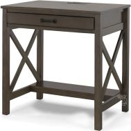 Hobson Power Desk in Gray Finish