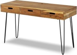 Solid Acacia Wood Rollins Power Desk in Natural Finish