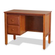 Solid Wood Framed 41" Study Desk With Reversible Storage Drawers in Chestnut Finish