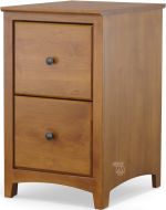 Solid Alder Wood Shaker 2 Drawer Modular File Cabinet in Golden Pecan Finish