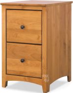 Solid Alder Wood Shaker 2 Drawer Modular File Cabinet in Honey Finish