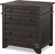 Solid Rustic Pine Wood Reed's Farm File Cabinet in Weathered Black Finish