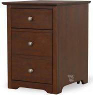 Solid Parawood Wood Mobile Rolling File in Espresso Finish