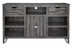Solid Multi Wood Maya 70" Console in Grey Finish