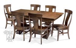 Amish Crafted Solid Maple Bartlett 104" Extension Table & Chair Set Shown in Autumn Finish