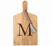 Solid Maple Wood Monogrammed Cheese Board
