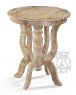 Solid Mango Wood Global Archive Round Accent Table