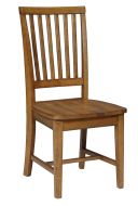 Solid Parawood Wood Canyon Dining Essentials Mission Side Chair Set in Pecan Finish