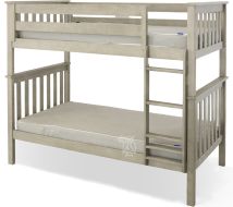 Solid Wood Bristol Twin over Twin Bunk Bed in Stone Finish