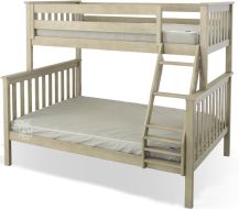 Solid Wood Framed Kent Twin over Full Bunk Bed in Stone
