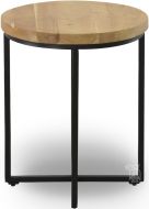 Solid Acacia Wood Ames Round End Table in Natural Finish