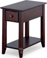 Solid Alder Wood Shaker Chairside End Table with Drawer in Rich Cherry Finish