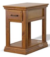 California Made Alder Wood Traditional Chairside End Table  in Hazelnut Finish