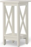 Solid Parawood Wood 24"h Accent Side Table in Pure White