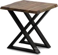 Solid Sheesham & Iron Manzanita End Table in Harvest Finish