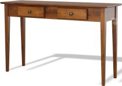 Solid Alder Wood Shaker Sofa Table with Drawers in Antique Cherry Finish