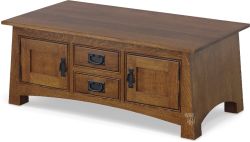 California Made Solid Quartersawn Oak Wood Sierra Vista Lift Top Coffee Table in Wyoming Finish