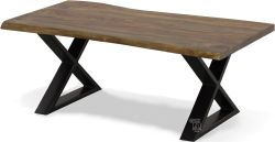 Solid Sheesham & Iron Manzanita Coffee Table in Harvest Finish