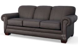 American Made Monroe Genuine Prime Leather Sofa in Cheyenne Slicker