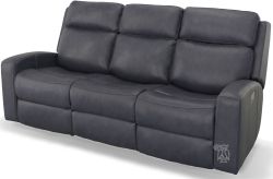 Cody Power Reclining Sofa with Power Tilt Headrest in Genuine Navy Leather