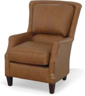 American Made Louis Genuine Prime Leather Side Chair in Cheyenne Strirrup