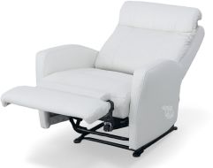 American Made Costilla Space Saver Power Recliner with Power Tilt Headrest in Snow Signature Leather