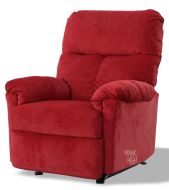 American Made Manual Rocker Recliner in Cherry Fabric