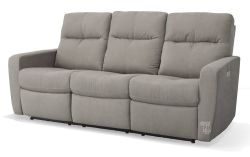 Cairo Power Reclining Sofa with Power Tilt Headrest in Slate Fabric