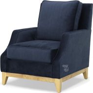 California Handcrafted Josie Arm Chair with Natural Wood Base