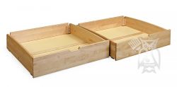 Solid Wood Framed Set of Two Drawers with Guild Rail in Natural Finish