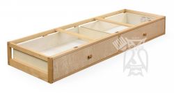 Solid Wood Framed Under Bed Storage Drawers in Natural Finish