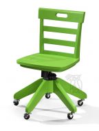 Solid Wood Framed Adjustable Height Swivel Desk Chair in Green Finish