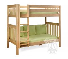 Solid Wood Framed Tall Twin over Twin Bunk Bed in Natural Finish