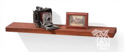 California Made Alder Wood Floating Wall Shelf 36" Wide in Antique Cherry Finish