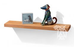 California Made Oak Wood Floating Wall Shelf 30" Wide in Light Lacquer Finish