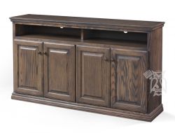 California Made Oak Wood Traditional 63" TV Media Console in Slate Finish