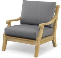 Solid Teak Wood Outdoor Deep Seating Sonoma Club Chair with Sunbrella Fabric