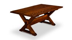 Amish Crafted Live Edge Dining Collection Shown in Solid Character Walnut Wood