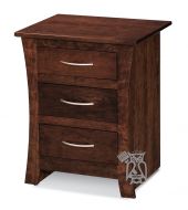 Amish Crafted Solid Premium Cherry Wood Garrett 3 Drawer Nightstand in Mocha Nut Finish